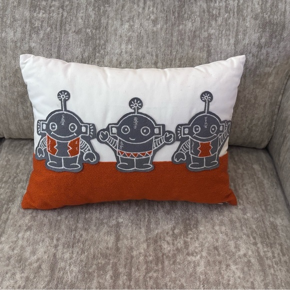 ink & ivy kids Other - Ink & Ivy Kids Orbit Line Collection Orange and White alien design throw pillow